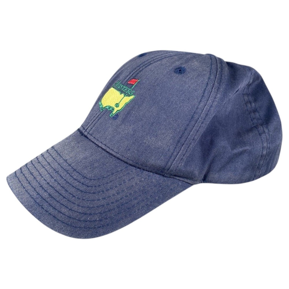 American Needle Masters Hat Mens Navy Blue Leather Strap Golf Cap